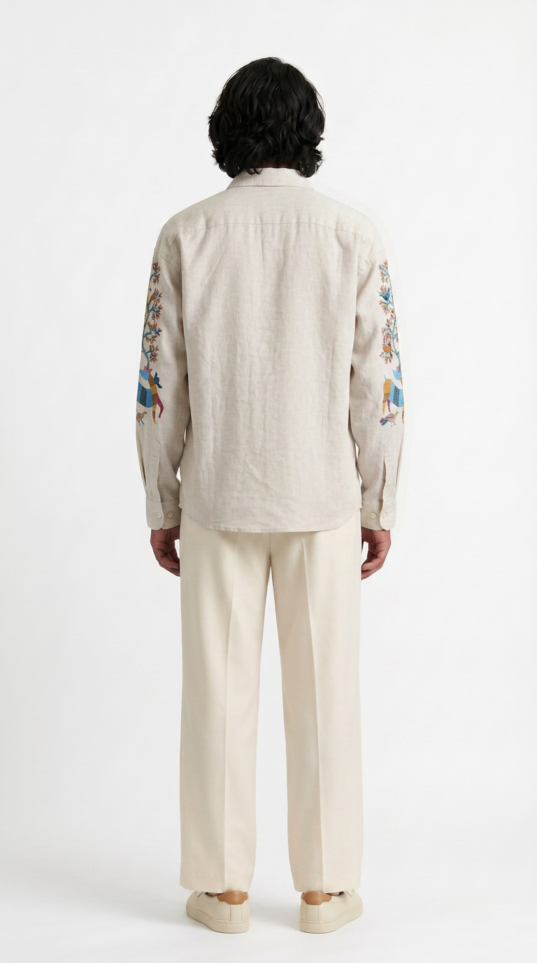 Gond Deer White Shirt Men