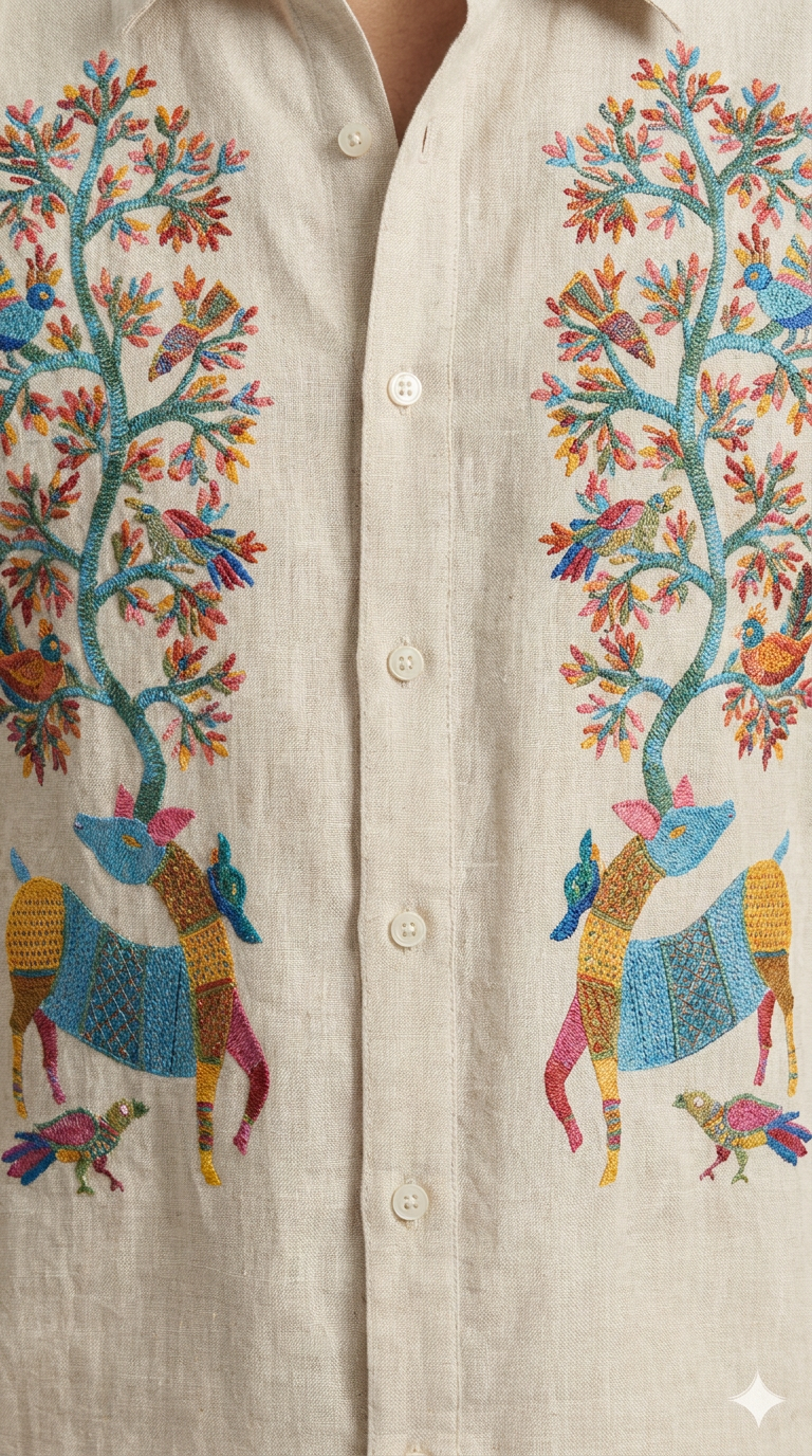 digital printed shirt gond art