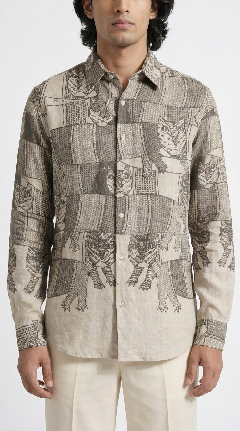 Gond Forest Shirt Men closeup view
