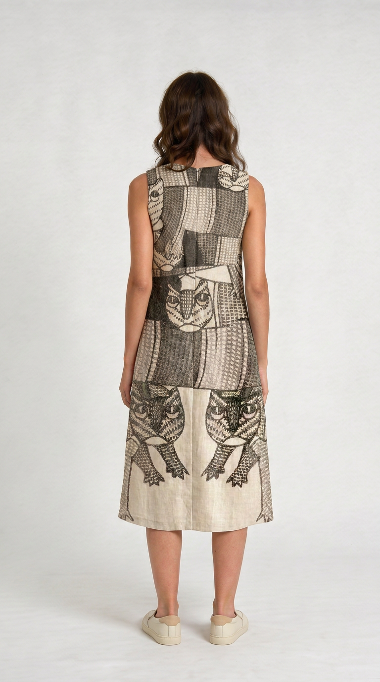 Gond Forest Dress Women back view