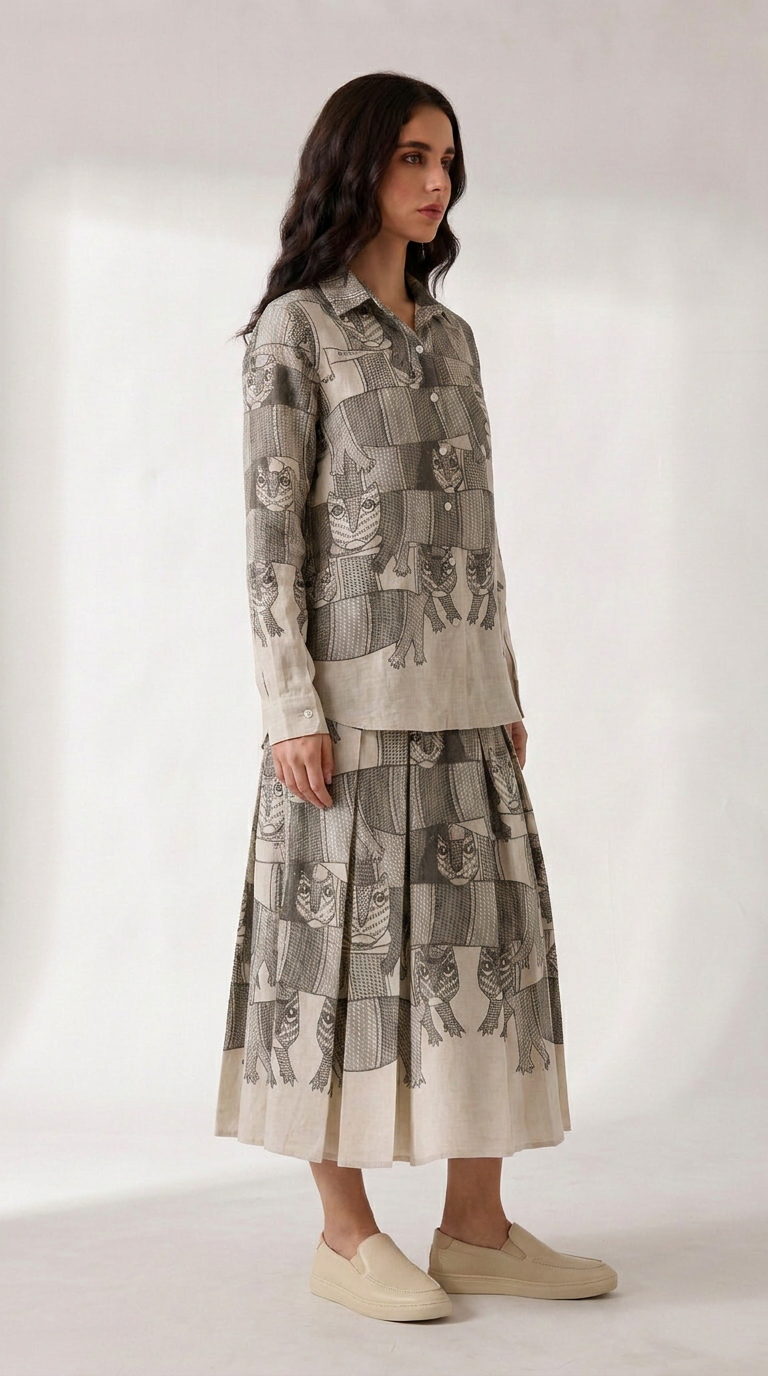 Gond Forest Skirt Women side outfit view