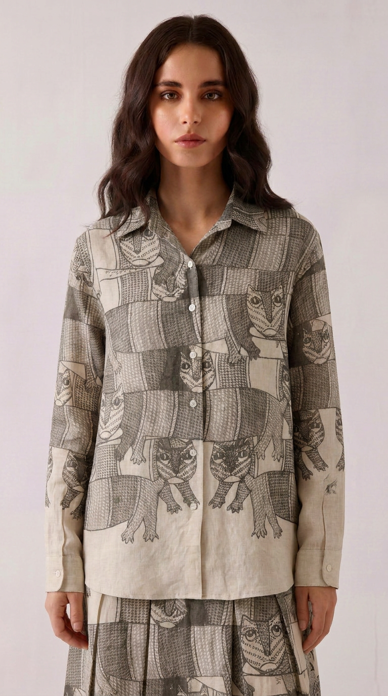 Gond Forest Shirt Women front detail