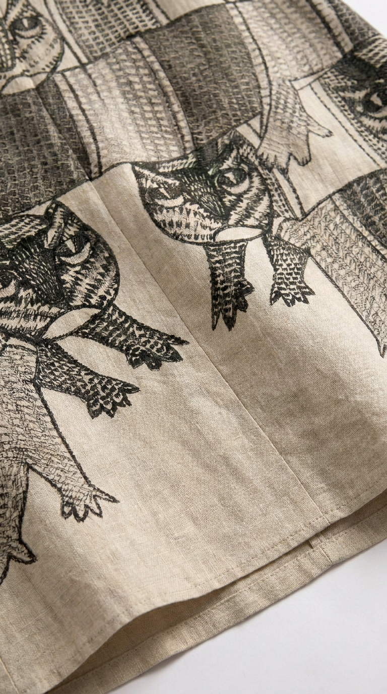Gond Forest fabric closeup detail