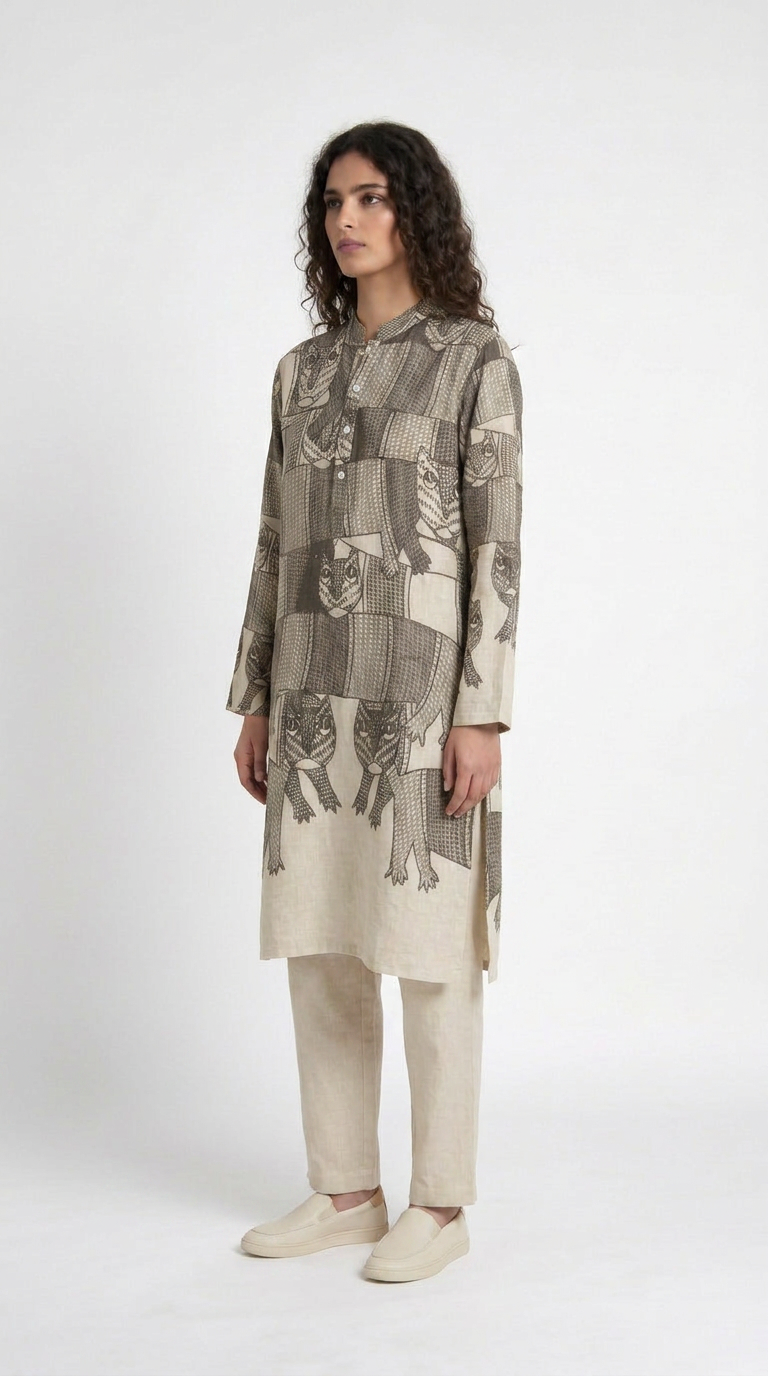 Gond Forest Kurta Set Women kurta side view