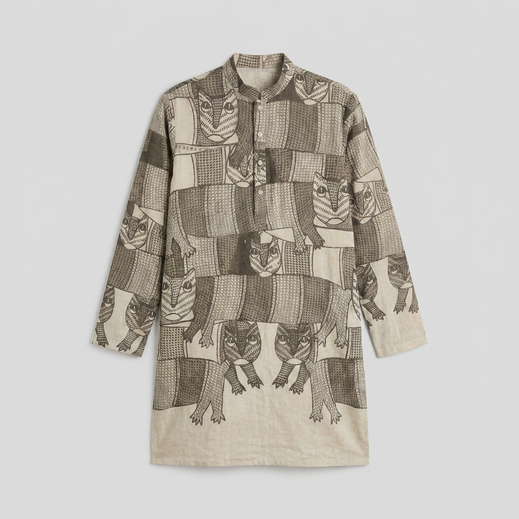 Gond Forest Kurta flat front view