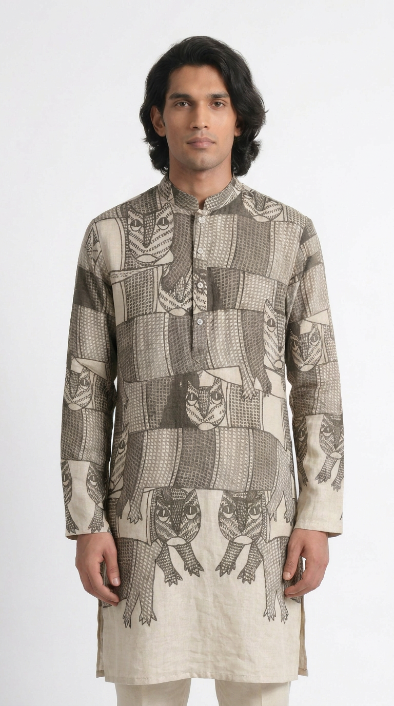 Gond Forest Kurta Set Men kurta closeup
