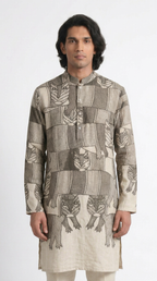 Gond Forest Kurta Set Men kurta closeup