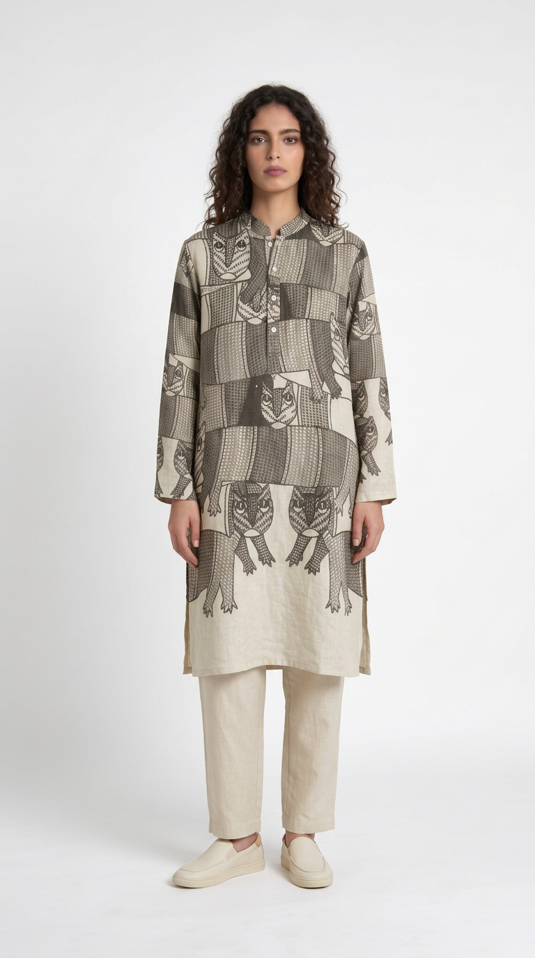 Gond Forest Kurta Set Women kurta front view