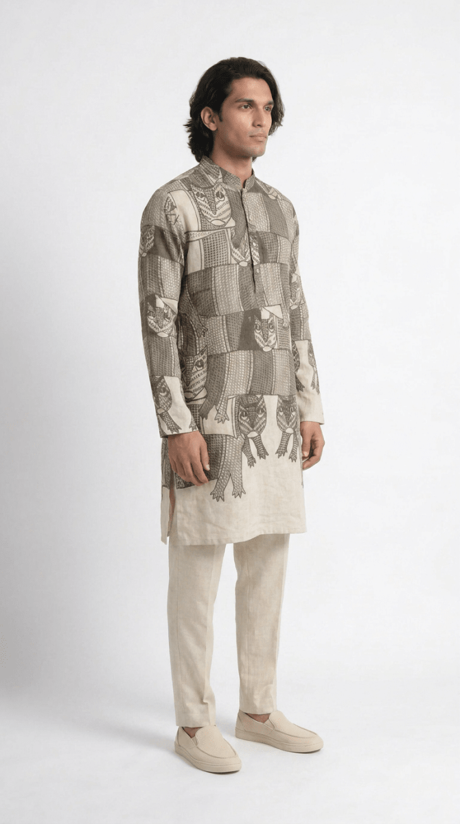 Gond Forest Kurta Set Men - Naymish Designs