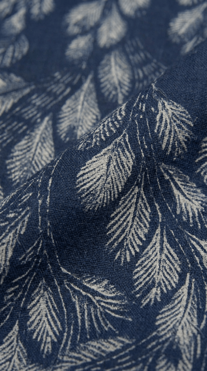 Gond Leaf Kurta Men - Blue - Naymish Designs