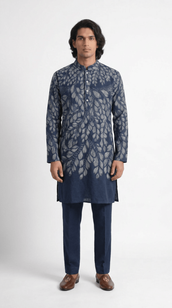 Gond Leaf Set - Blue Men - Naymish Designs