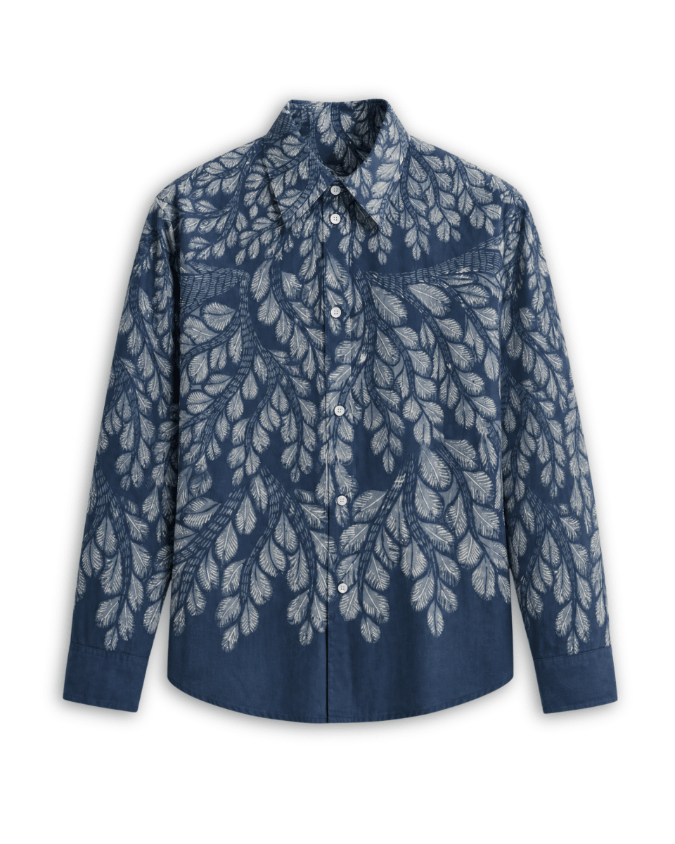Gond Leaf — Shirt Men - Blue - Naymish Designs