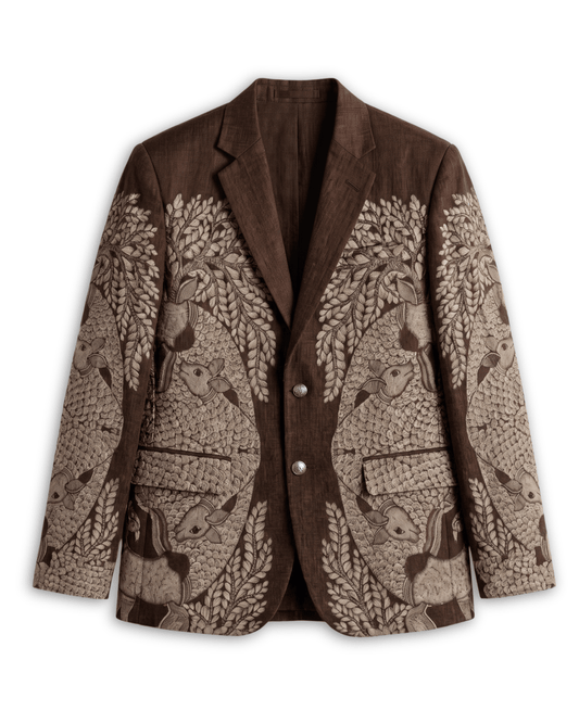 Gond Life Jacket Women Brown - Naymish Designs