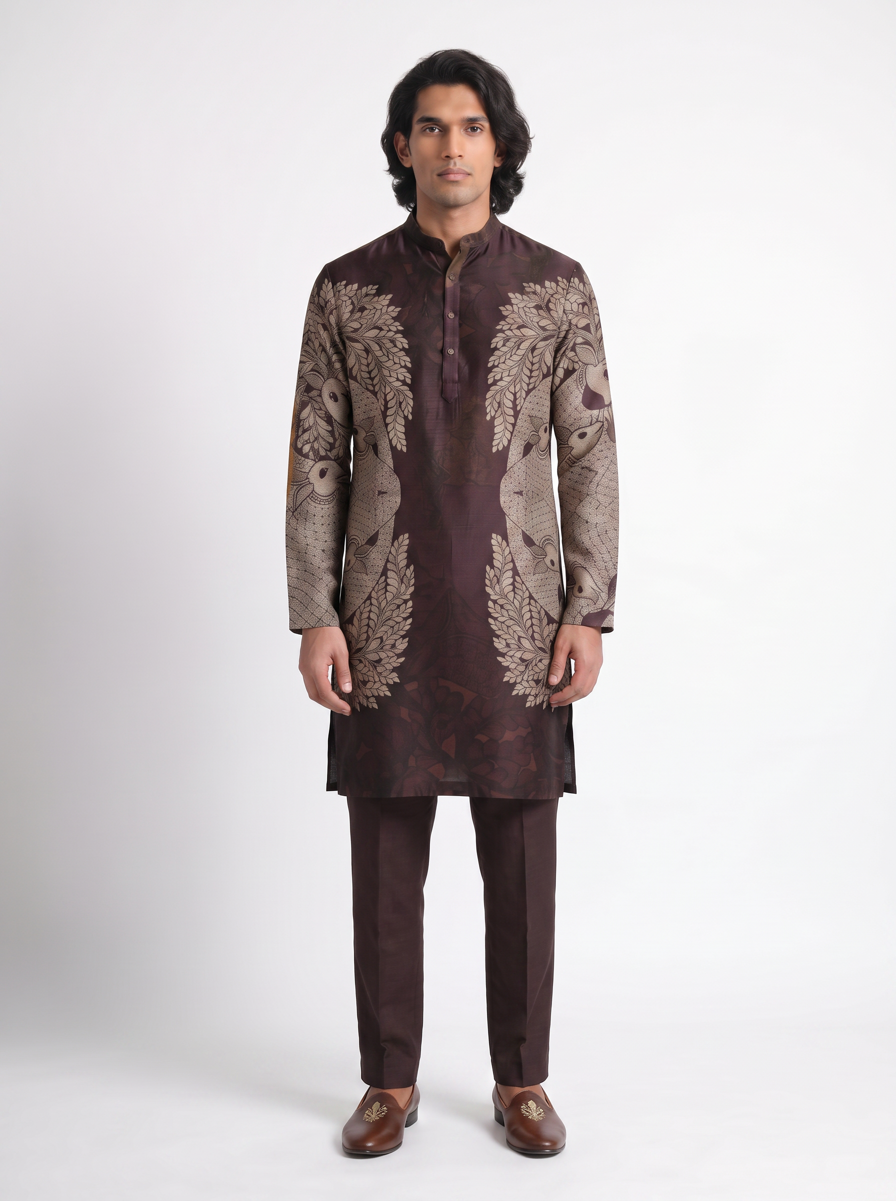 Gondlife Kurta Brown Men