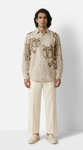 Gond Tiger Shirt Men front model view
