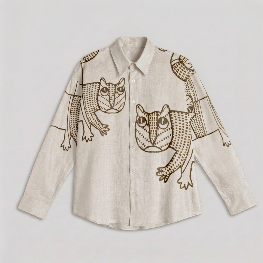 Gond Tiger Shirt flat front view