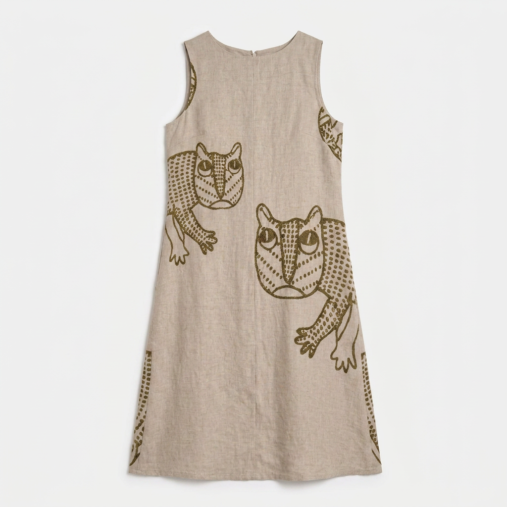 Gond Tiger Dress flat front view