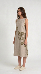 Gond Tiger Dress Women side model view
