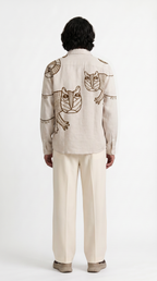Gond Tiger Shirt Men back model view