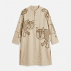 Gond Tiger Kurta flat front view
