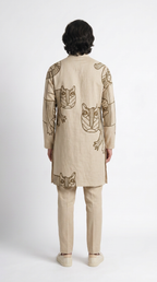 Gond Tiger Kurta Men back model view