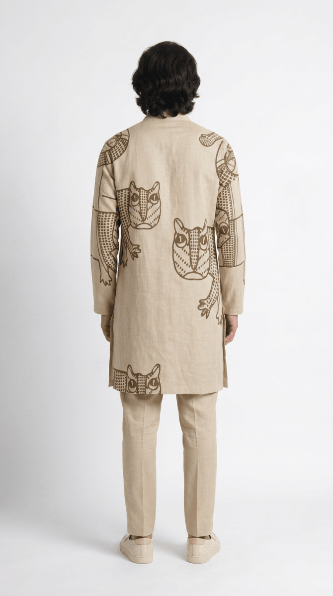 Gond Tiger Kurta Men - Naymish Designs