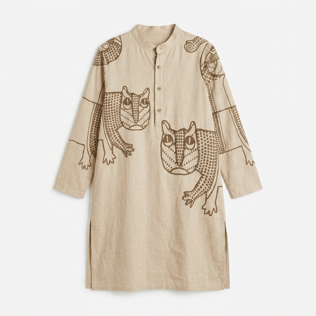 Gond Tiger Kurta Men - Naymish Designs