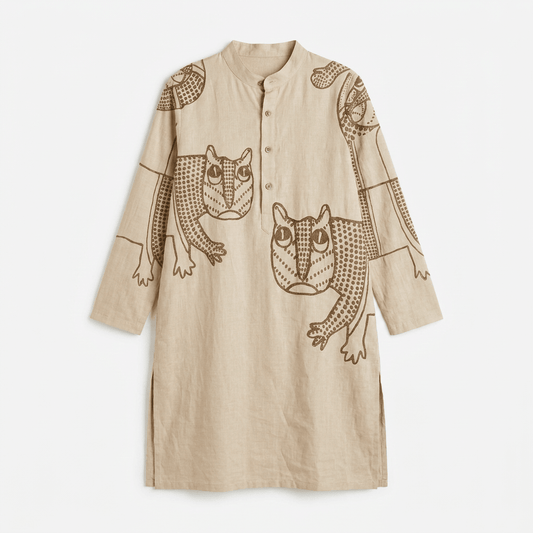 Gond Tiger Kurta Men - Naymish Designs