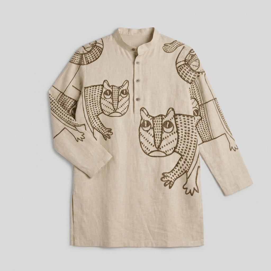 Gond Tiger Kurta Set Men - Naymish Designs