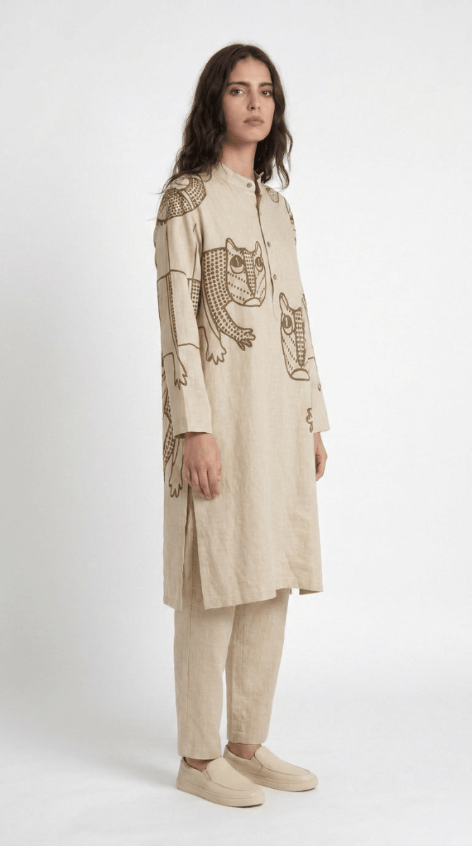 Gond Tiger Kurta Set Women - Naymish Designs