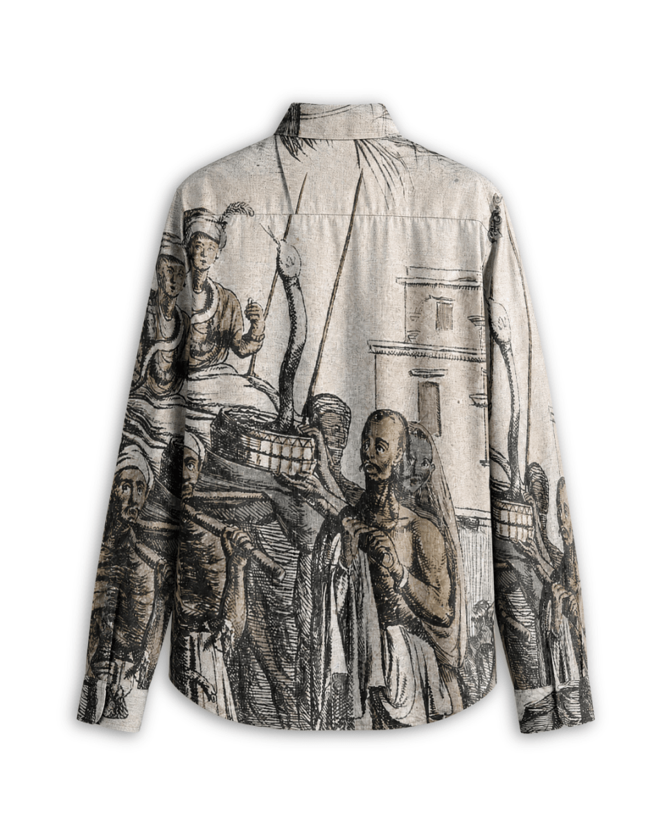 Jhaapan Shirt Men-White-Giza Cotton - Naymish Designs