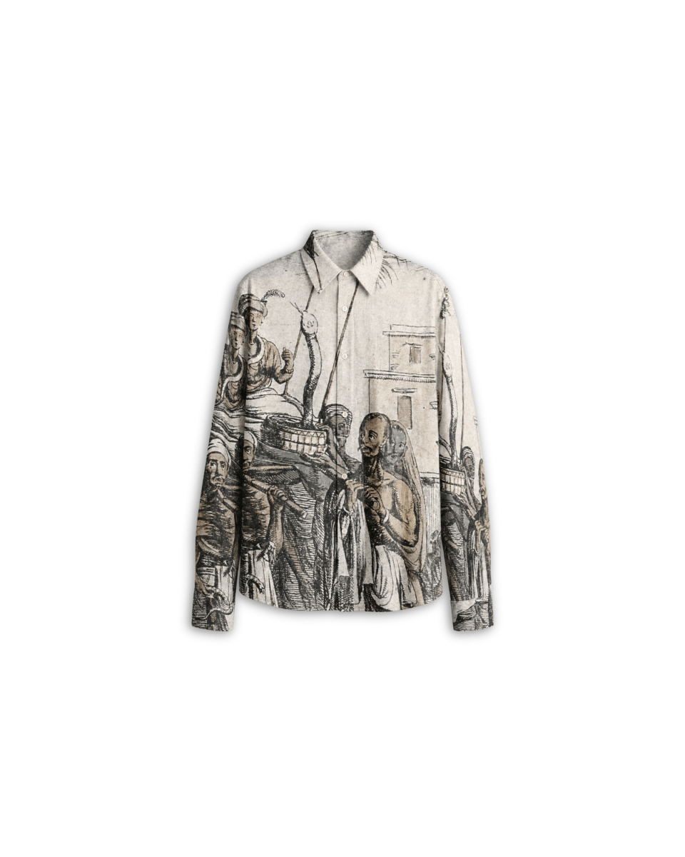 Jhaapan Shirt Men-White-Giza Cotton - Naymish Designs