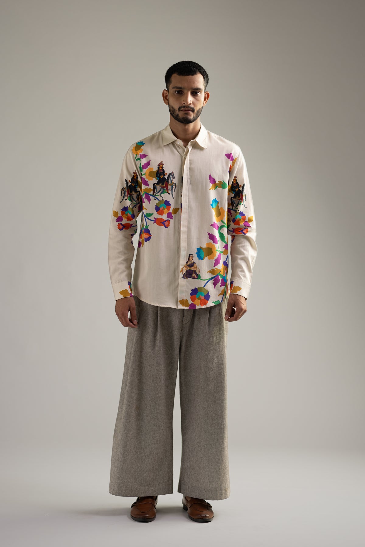 Kalighat Ensemble Shirt - Men - Off White - Giza Cotton