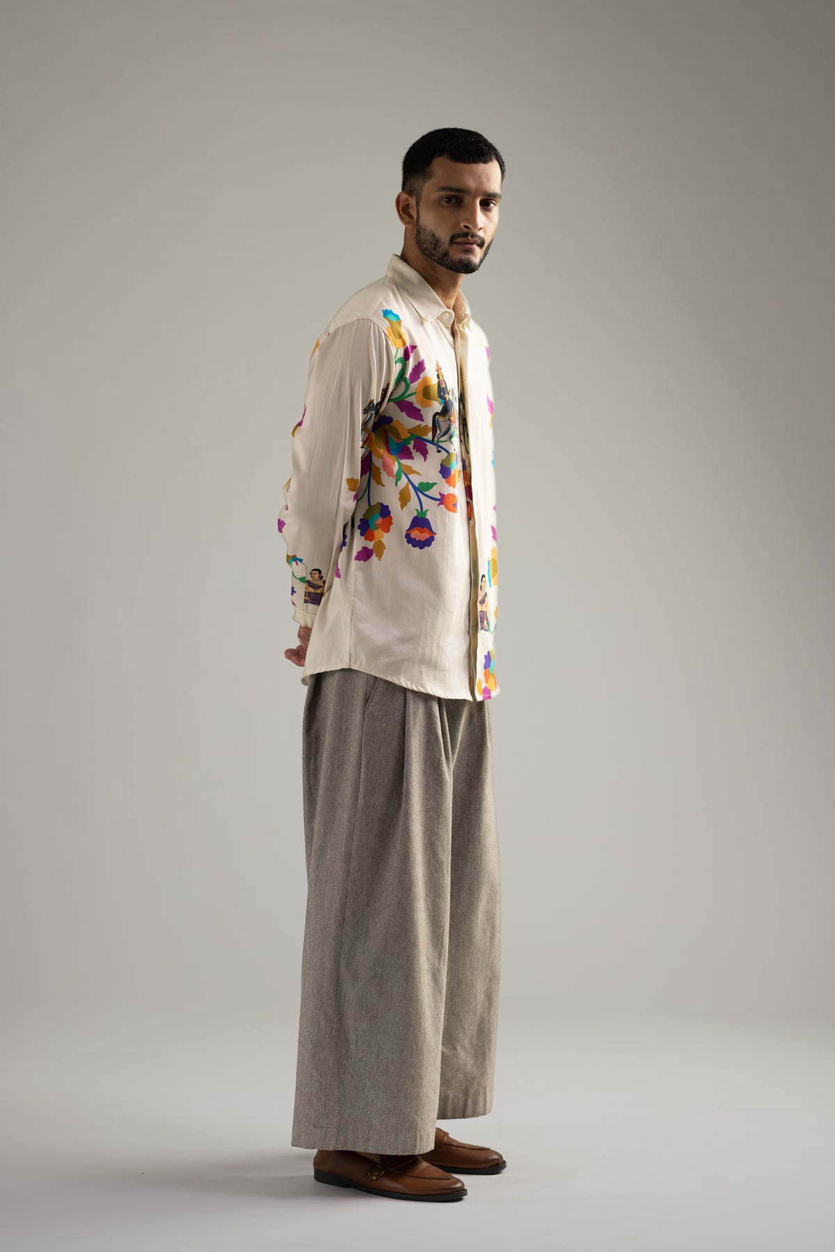 Kalighat Ensemble Shirt - Men - Off White - Giza Cotton