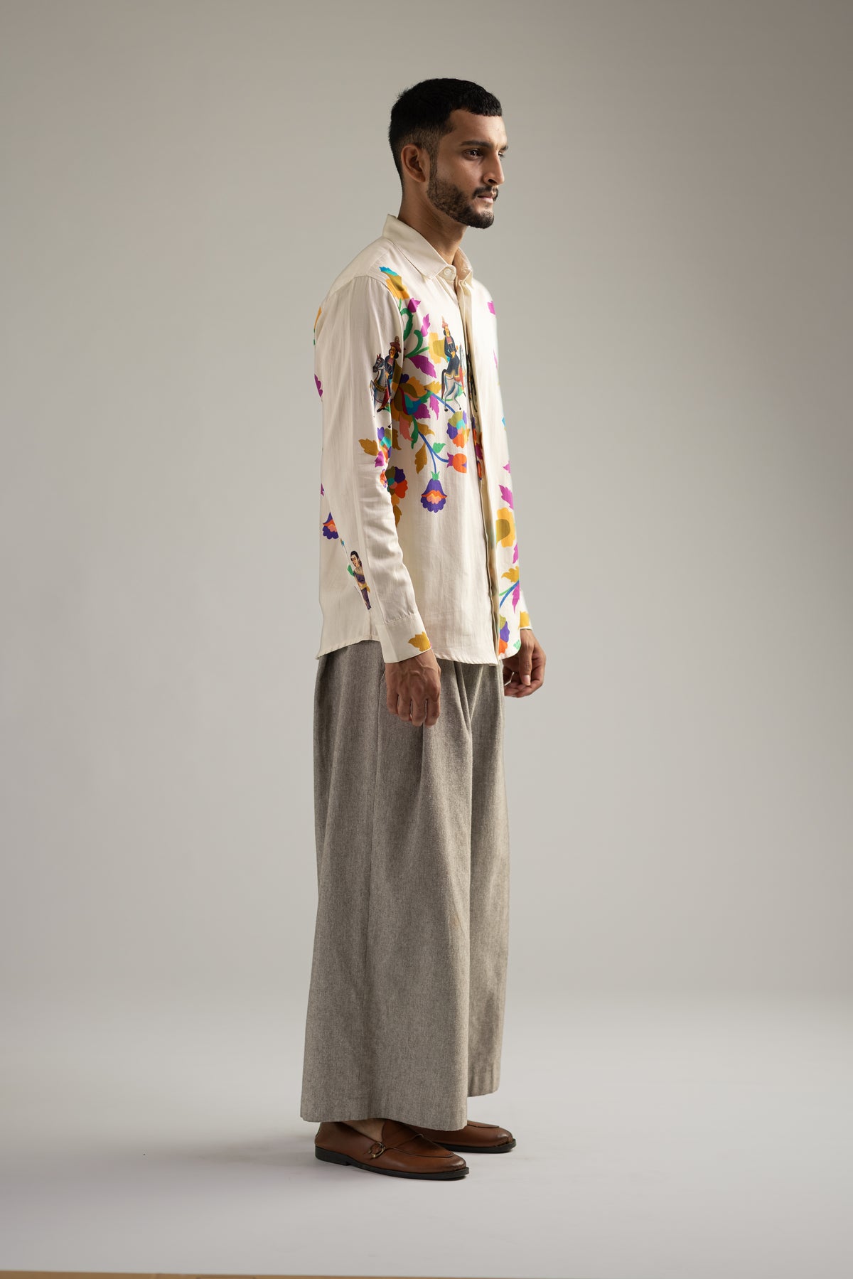 Kalighat Ensemble Shirt - Men - Off White - Giza Cotton
