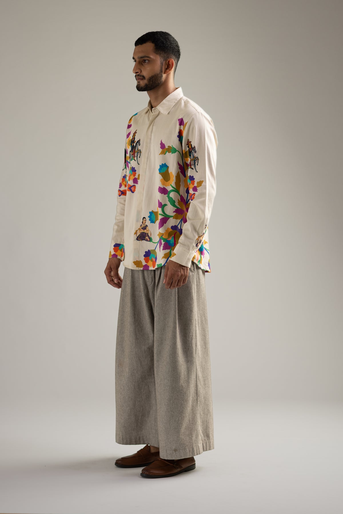 Kalighat Ensemble Shirt - Men - Off White - Giza Cotton