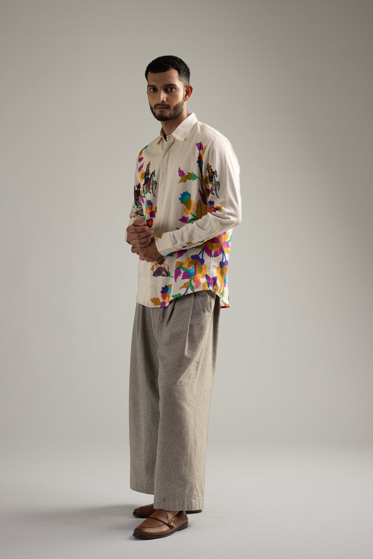 Kalighat Ensemble Shirt - Men - Off White - Giza Cotton