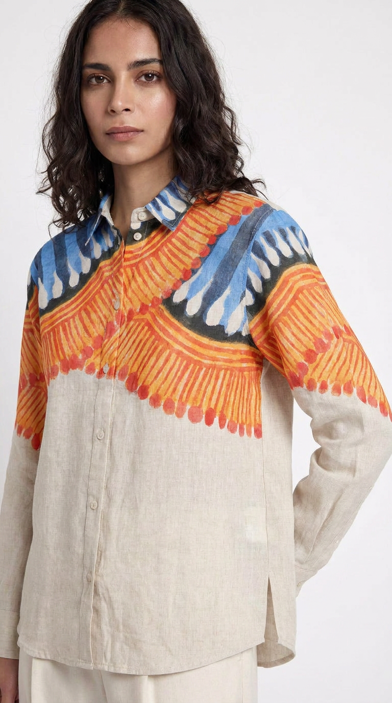 Kalighat Fire Shirt Set Women side view