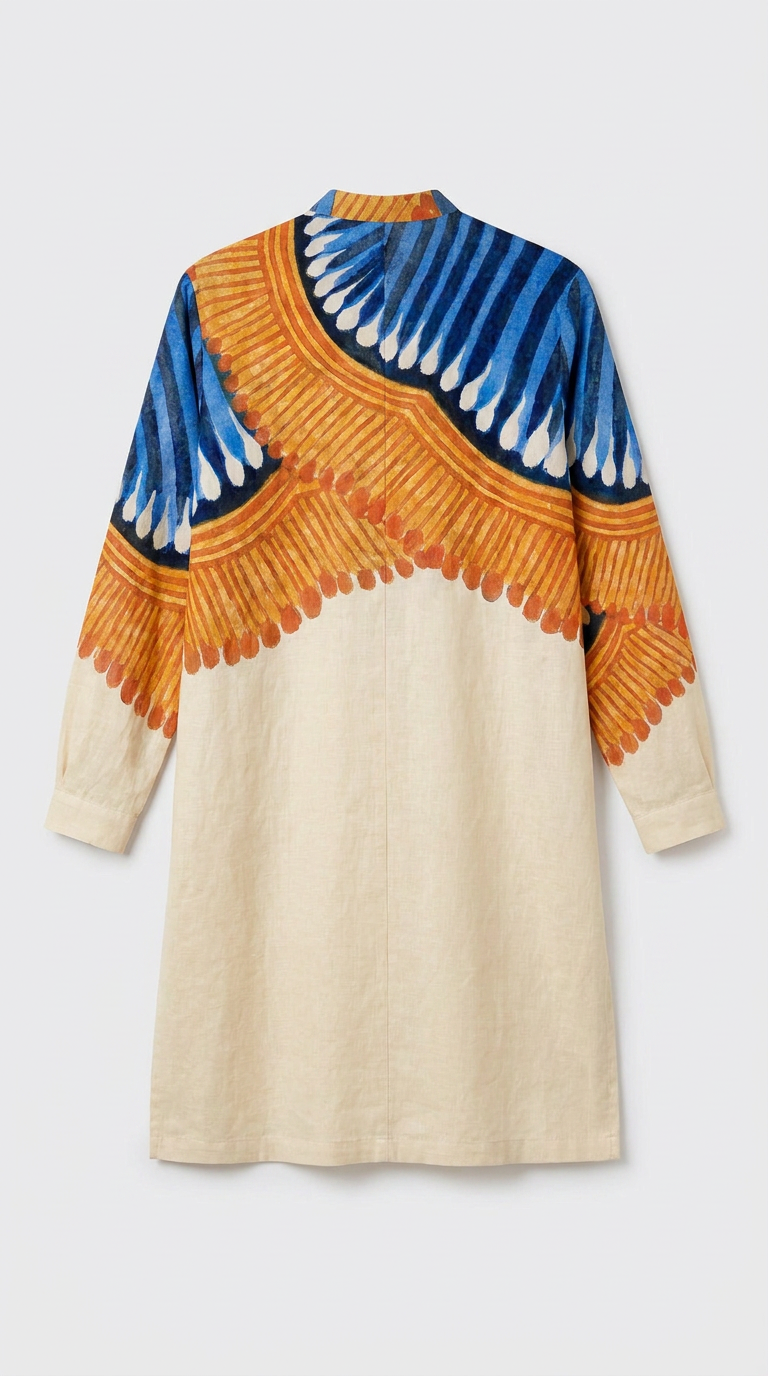 Kalighat Fire Kurta Women flat back