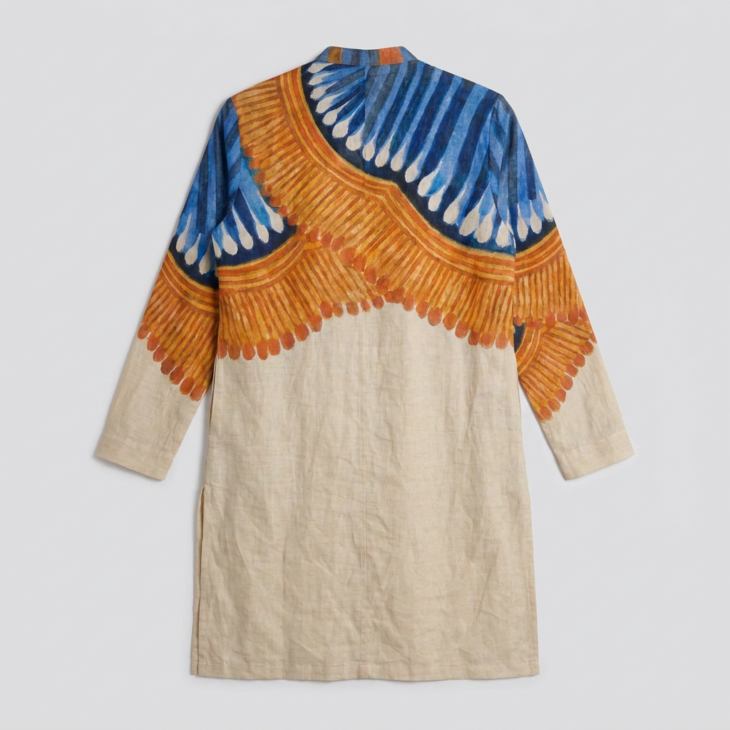 Kalighat Fire Kurta Women flat back
