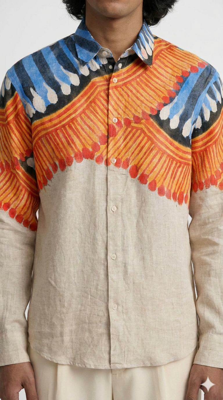Kalighat Fire Shirt Set Men detail