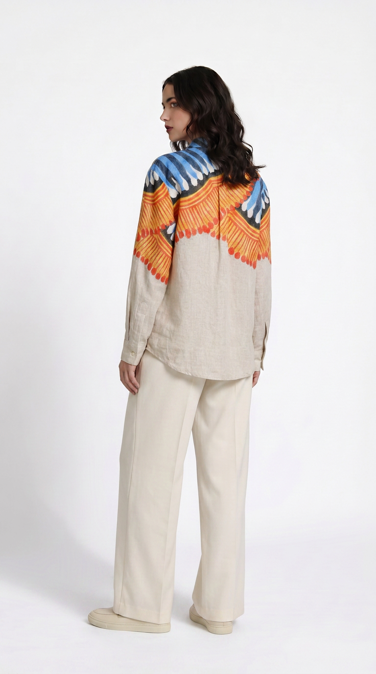 Kalighat Fire Shirt Set Women back view