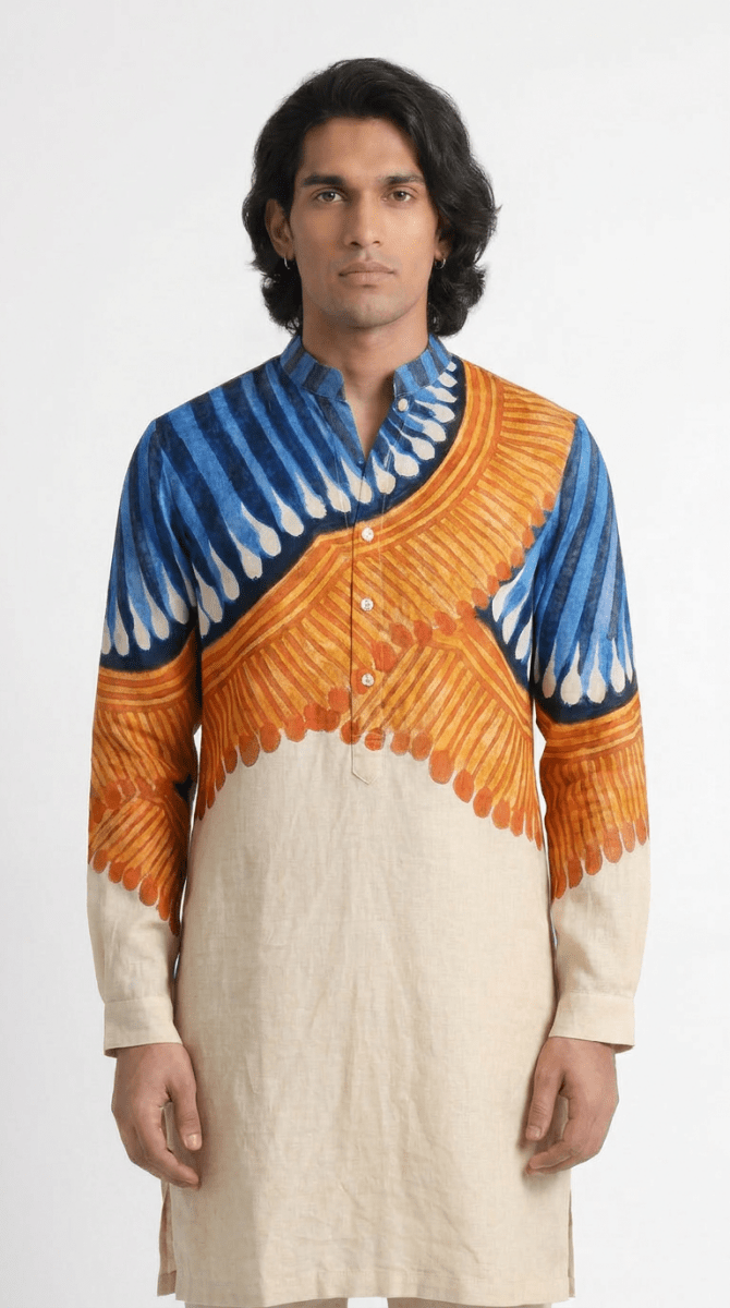 Kalighat Fire Kurta Men - Naymish Designs
