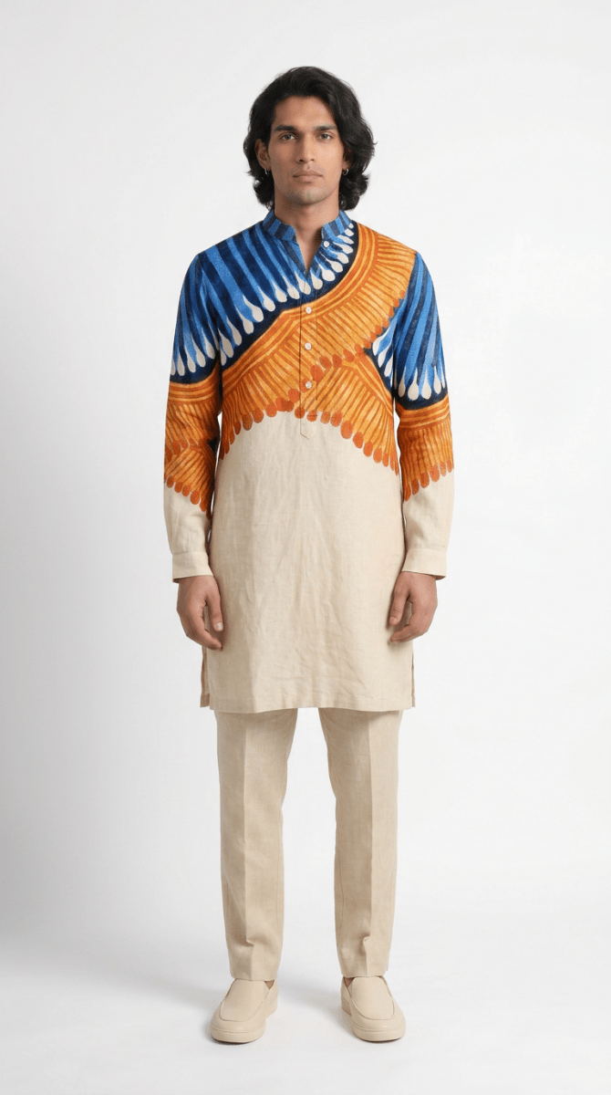 Kalighat Fire Kurta Men - Naymish Designs