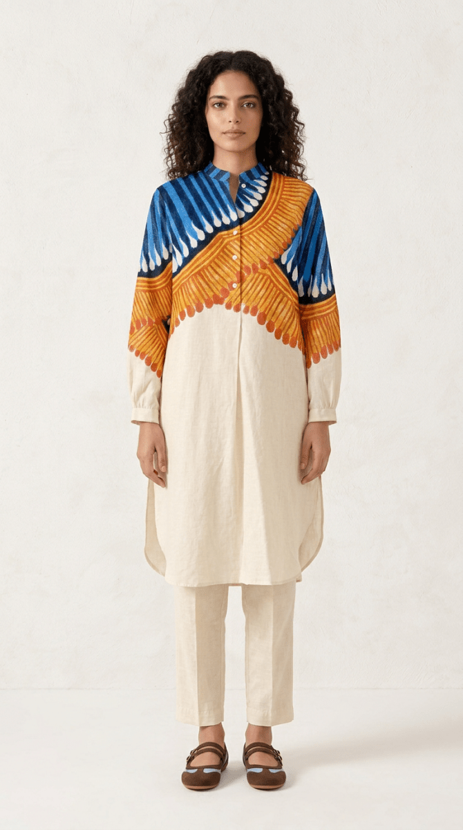 Kalighat Fire Kurta Set Women - Naymish Designs
