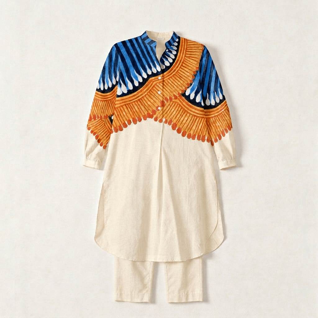 Kalighat Fire Kurta Set Women - Naymish Designs