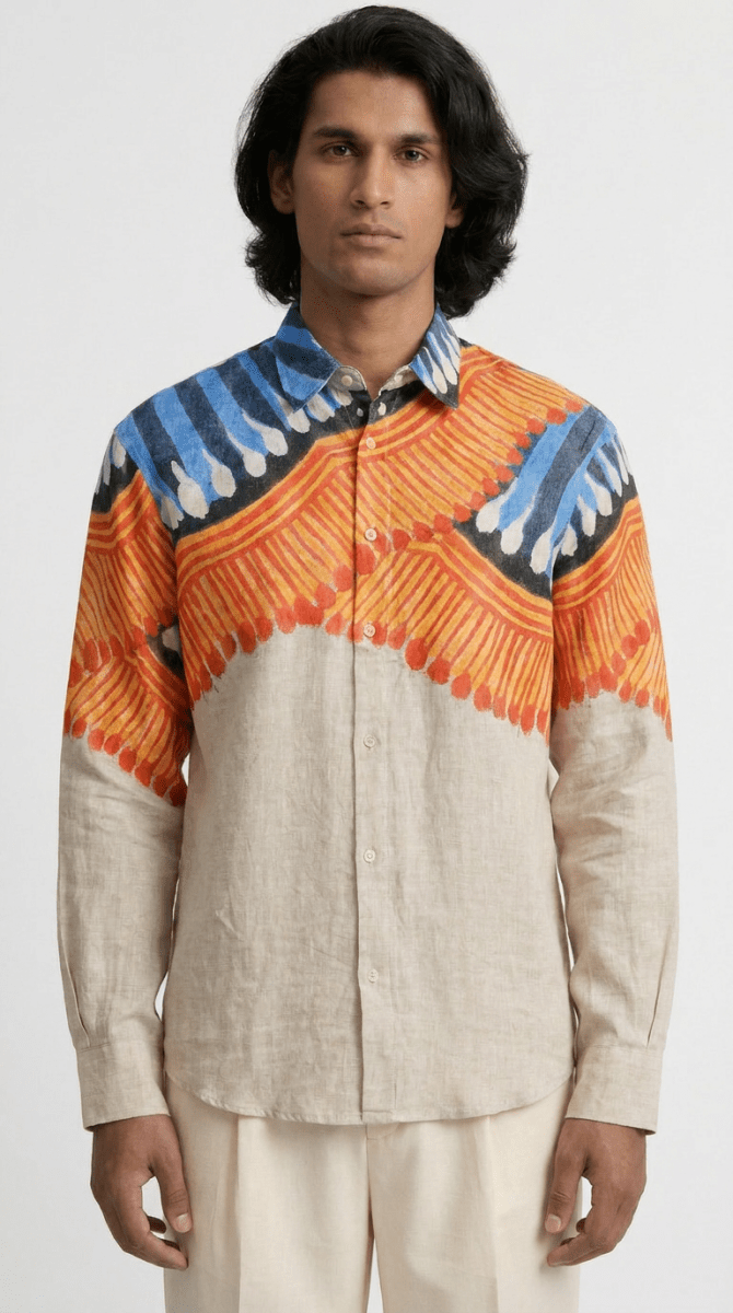Kalighat Fire Shirt Set Men - Naymish Designs
