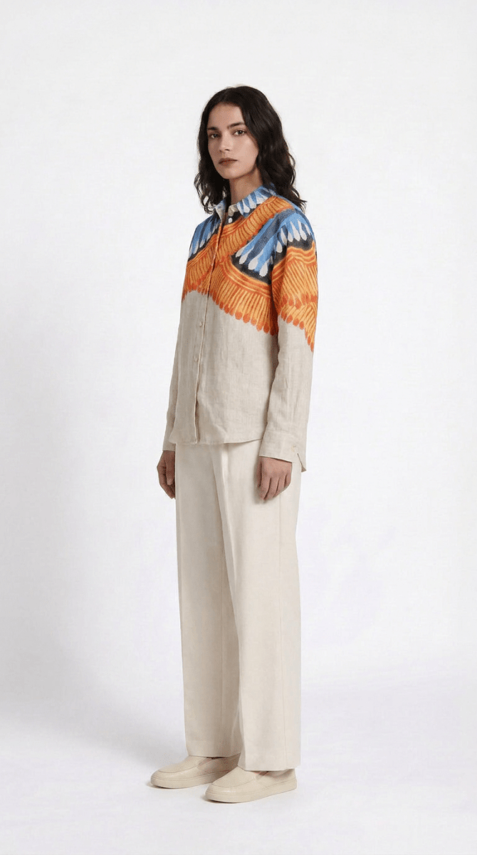 Kalighat Fire Shirt Set Women - Naymish Designs