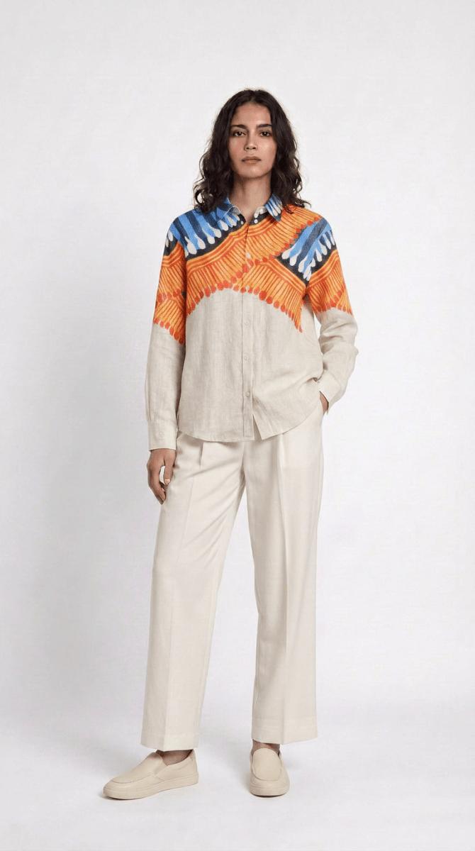 Kalighat Fire Shirt Set Women - Naymish Designs