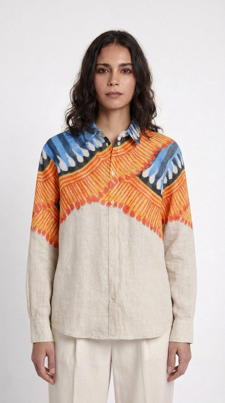 Kalighat Fire Shirt Set Women front view